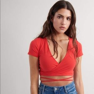 Garage Red Wrap Top